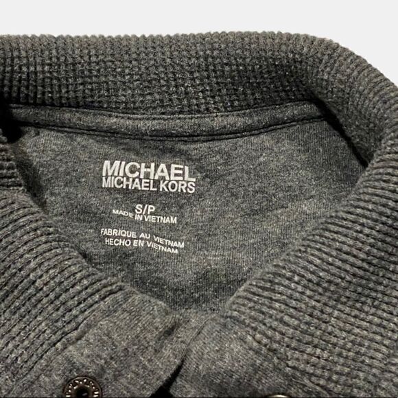 Michael Kors Charcoal Gray Longsleeve Thermal Henley - Picture 7 of 8